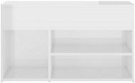 Lavice s botníkem bílá vysoký lesk 80 x 30 x 45 cm dřevotříska, 808753 - Botník