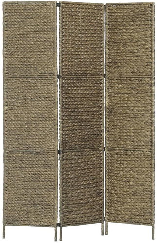 3-piece Screen Brown 116 x 160cm Water Hyacinth - Room Divider - Main image