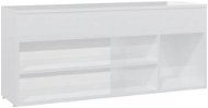 Lavica so skrinkou na topánky biela vysoký lesk 105 × 30 × 45 cm drevotrieska, 808762 - Botník