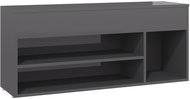 Lavice s botníkem šedá vysoký lesk 105 x 30 x 45 cm dřevotříska, 808764 - Botník