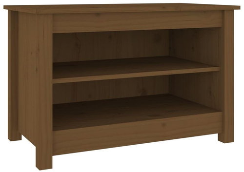 Lavice s botníkem medově hnědá 70x38x45,5 cm masivní borovice, 813772 - Botník - Main image