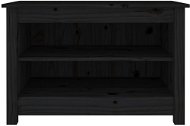 Lavice s botníkem černá 70 x 38 x 45,5 cm masivní borovice, 813773 - Botník