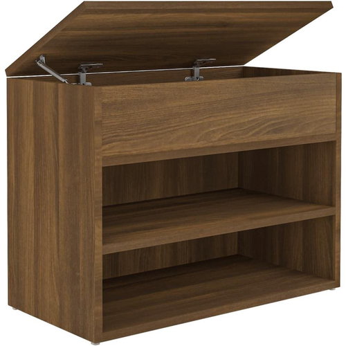 Lavice s botníkem hnědý dub 60 x 30 x 45 cm kompozitní dřevo, 816052 - Shoe Rack - Main image