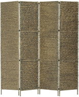 4-piece Screen Brown 154 x 160cm Water Hyacinth - Room Divider