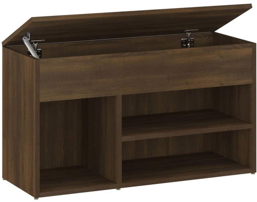 Bench with shoe rack brown oak 80 x 30 x 45 cm composite wood, 816055 - Shoe Rack - Main image