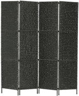 4-piece Screen Black 154 x 160cm Water Hyacinth - Room Divider