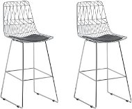 Set dvou barových křesel ve stříbrné barvě PRESTON, 107952 - Barová židle