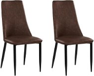 Sada 2 jedálenských stoličiek z umelej kože hnedá CLAYTON, 226166 - Jedálenská stolička