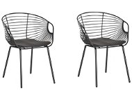 Jedálenská stolička Sada 2 kovových stoličiek čierna HOBACK, 208367 - Jídelní židle