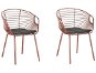  Sada 2 kovových židlí mědená HOBACK, 208368 - Jídelní židle