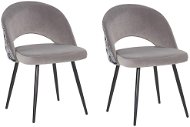 Sada 2 zamatových jedálenských stoličiek sivá VIVIAN, 207862 - Jedálenská stolička