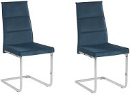 Sada zamatových jedálenských stoličiek modrá ROCKFORD, 223801 - Jedálenská stolička