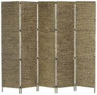 5-piece Brown Screen 193 x 160cm Water Hyacinth - Room Divider