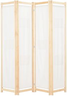 4-piece Cream Screen 160 x 170 x 4cm Textile - Room Divider