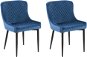 Jídelní souprava 2 židle SOLANO modrý samet, 170884 - Jídelní židle