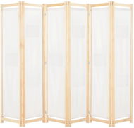 6-piece Cream Screen 240 x 170 x 4cm Textile - Room Divider