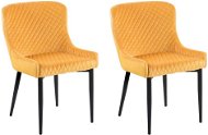 Jídelní souprava 2 židle SOLANO žlutý samet, 170882 - Jídelní židle