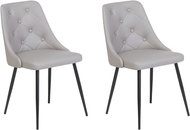 Jídelní souprava 2 židle světle šedá eko kůže VALERIE, 121818 - Jídelní židle