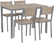 Jedálenská súprava stôl a 4 stoličky svetlé drevo s bielou BLUMBERG, 251906 - Jedálenská stolička