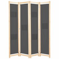 4-piece Screen Gray 160 x 170 x 4cm Textile - Room Divider