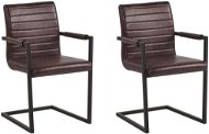 Sada 2 jedálenských stoličiek v hnedej farbe z ekokože BUFORD , 244331 - Jedálenská stolička