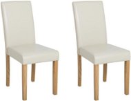 Sada 2 židlí pro jídelnu ekologická kůže béžová BROADWAY, 200087 - Jídelní židle