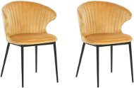 Sada 2 jídelních sametových židlí AUGUSTA žlutá, 198126 - Jídelní židle