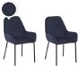 Sada 2 modrých manšestrových jídelních židlí LOVERNA, 227037 - Jídelní židle