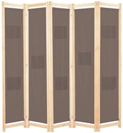 5-piece Dcreen Brown 200 x 170 x 4cm Textile - Room Divider