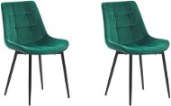 Sada 2 sametových jídelních židlí zelená  MELROSE, 200113 - Jídelní židle