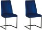 Sada 2 sametových modrých jídelních židlí LAVONIA, 239680 - Jídelní židle