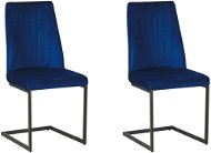 Sada 2 zamatových modrých jedálenských stoličiek LAVONIA, 239680 - Jedálenská stolička