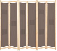 6-piece Screen Brown 240 x 170 x 4cm Textile - Room Divider