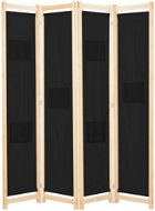 4-dielny paraván čierny 160 × 170 × 4 cm textil - Paraván