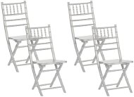 Sada 4 skládacích stříbrných dřevěných jídelních židlí MACHIAS , 207944 - Jídelní židle