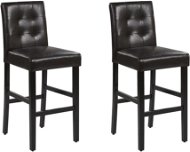 Sada dvou barových židlí čalouněných hnědou koženkou, MADISON, 120371 - Barová židle