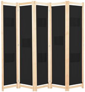 5-piece Screen Black 200 x 170 x 4cm Textile - Room Divider