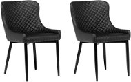 Sada 2 židle do jídelny černá ekologická kůže SOLANO, 94097 - Jídelní židle