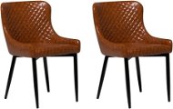 Sada 2 stoličky do jedálne vintage hnedá ekologická koža SOLANO, 94570 - Jedálenská stolička
