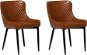 Sada 2 stoličky do jedálne vintage hnedá ekologická koža SOLANO, 94570 - Jedálenská stolička