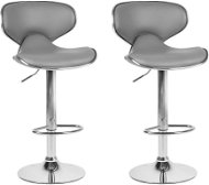 Sada 2 barových židlí s ekokůže šedá CONWAY, 160606 - Barová židle