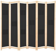 6-piece Screen Black 240 x 170 x 4cm Textile - Room Divider
