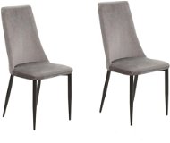 Sada dvou sametových jídelních židlí v šedé barvě CLAYTON, 116548 - Jídelní židle