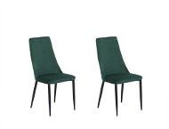 Sada dvoch zamatových jedálenských stoličiek v zelenej farbe CLAYTON, 116547 - Jedálenská stolička