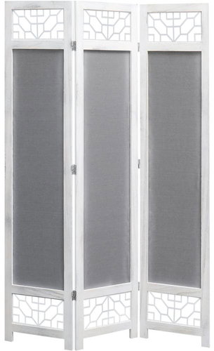 3-piece Screen Grey 105 x 165cm Textile - Room Divider - Main image