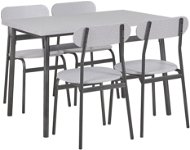 Sada jedálenského stola a 4 stoličiek sivá s čiernou VELDEN, 251908 - Jedálenská stolička