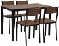 Sada jedálenského stola a 4 stoličiek z tmavého dreva s čiernym HAMRY, 251907 - Jedálenská stolička