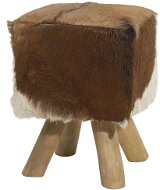 Stylová židle z týkového dřeva v jehněčí kůži DALTON, 65502 - Jídelní židle