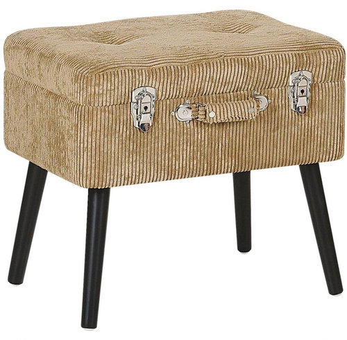 Béžová manšestrová stolička s úložným prostorem MALLARD , 203677 - Stool - Main image