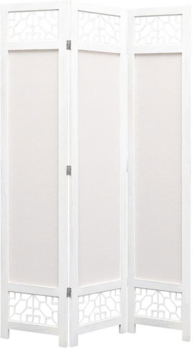 3-piece Cream Screen 105 x 165cm Textile - Room Divider - Main image
